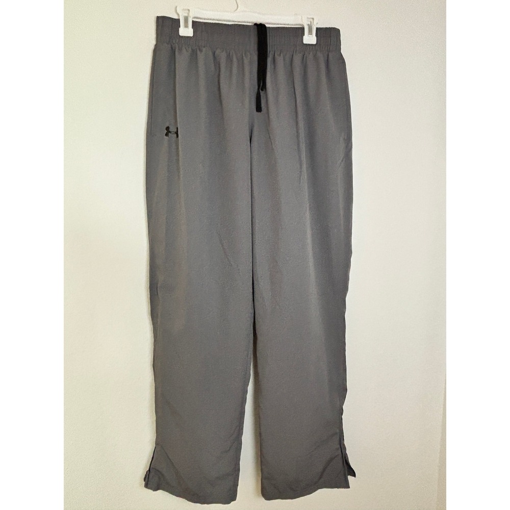 Under Armour HeatGear Mens Gray Loose Fit Mesh Lined Track Pants Large LG